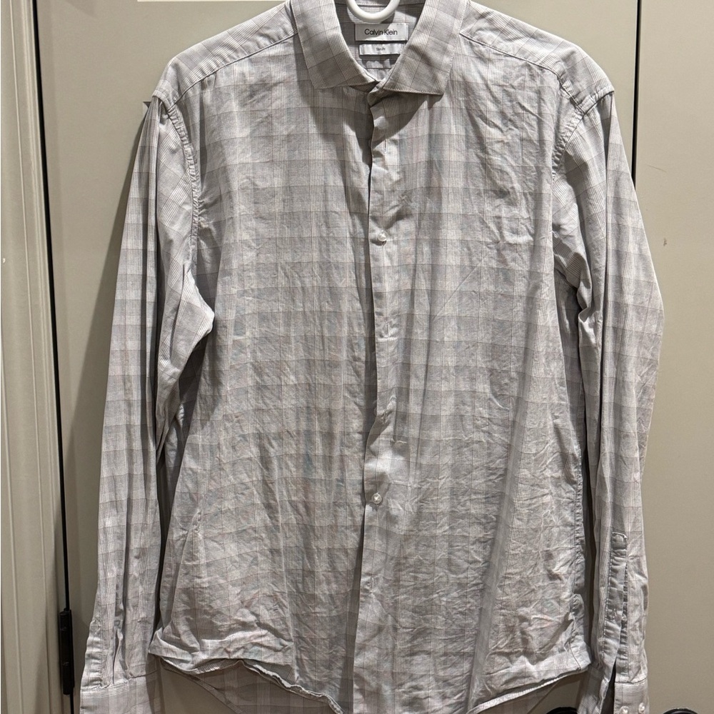 Calvin Klein Men's Light Gray Dress Shirt